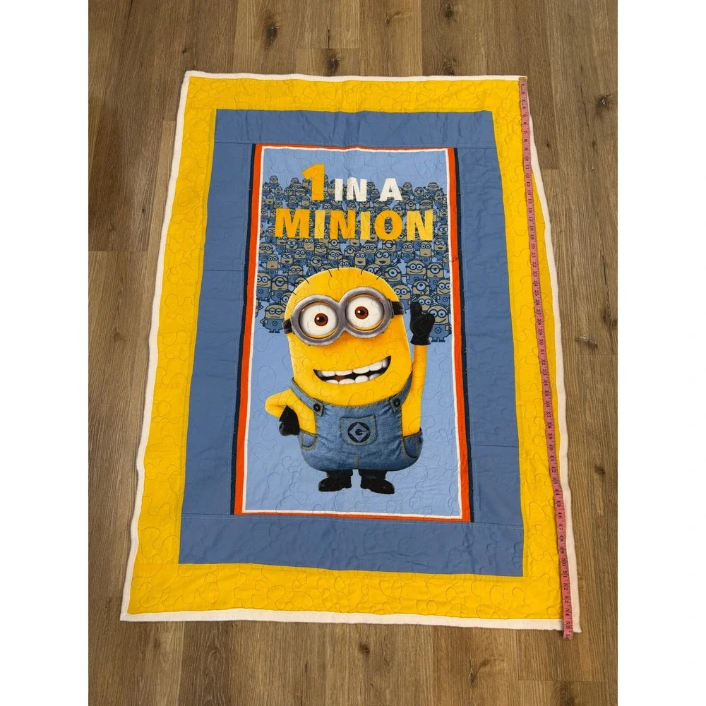 Despicable Me 1 In A Minion Quilted Throw Blanket Kids Blue Yellow Handmade